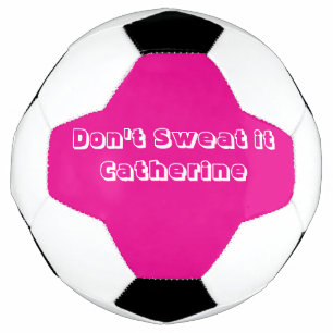 Balle de football rose chaud et blanc