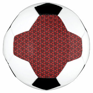 Balle de football rouge et noir Floral Show