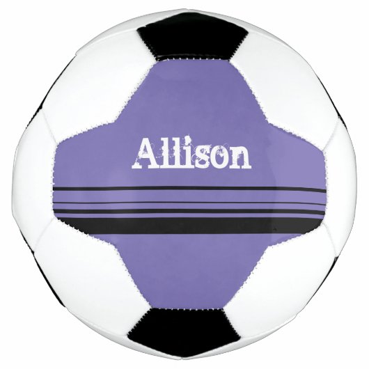 Balle de football violet customisée (Devant)