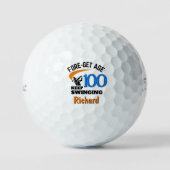 Balle de Golf 100e Anniversaire 100 Ans Cadeau Drô (Recto)