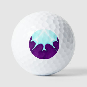 Balle de golf à motif bleu violet blanc - unique