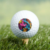 Balle de golf abstraite multicolore (T-shirt Insitu)
