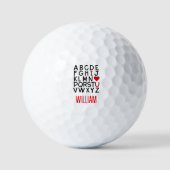 Balle de golf Alphabet de l'amour (Recto)