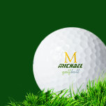 balle de golf avec monogramme élégant<br><div class="desc">Une balle à personnaliser avec le nom initial du golfeur élégant</div>