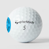 balle de golf avec nom ( cercle bleu monogramme ) (Logo)