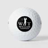 Balle de golf avec sa marque noir et blanc (Devant)