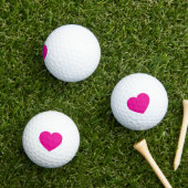 Balle de golf blanche avec cœur rose – Sports roma (Herbe in situ)