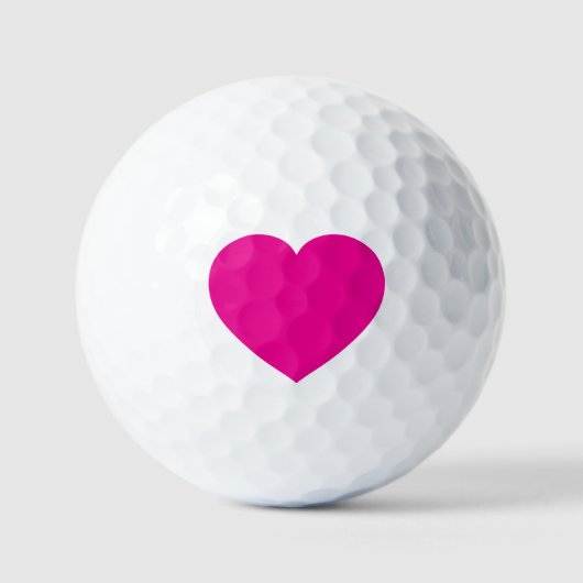 Balle de golf blanche avec cœur rose – Sports roma (Recto)