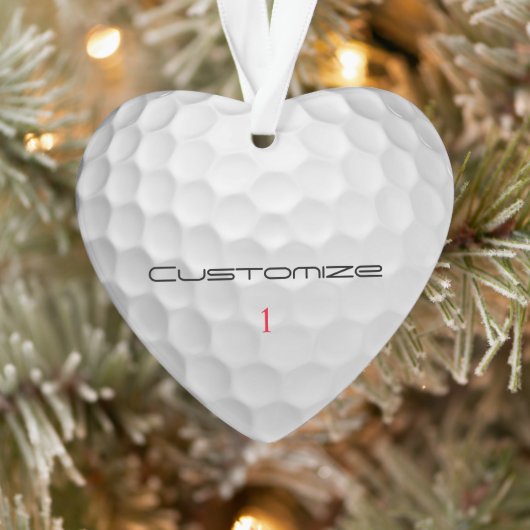 Balle de golf blanche texturée avec nom et numéro (Arbre)