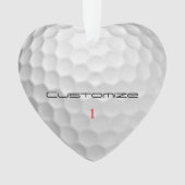 Balle de golf blanche texturée avec nom et numéro (devant)