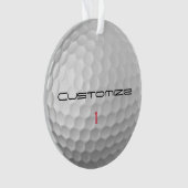 Balle de golf blanche texturée avec nom et numéro  (devant)