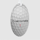 Balle de golf blanche texturée avec nom et numéro (devant)