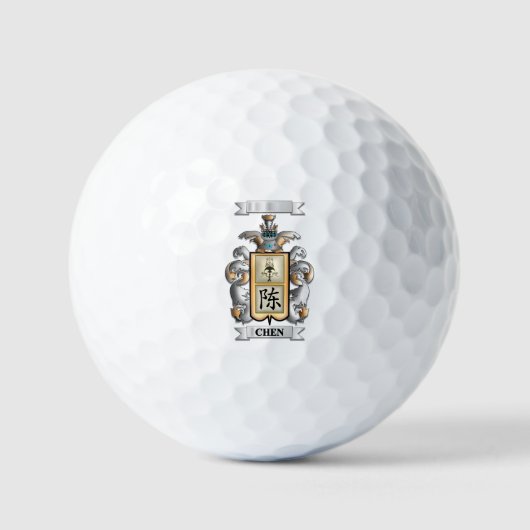 Balle de golf Chen Nom de famille et bouclier (Recto)