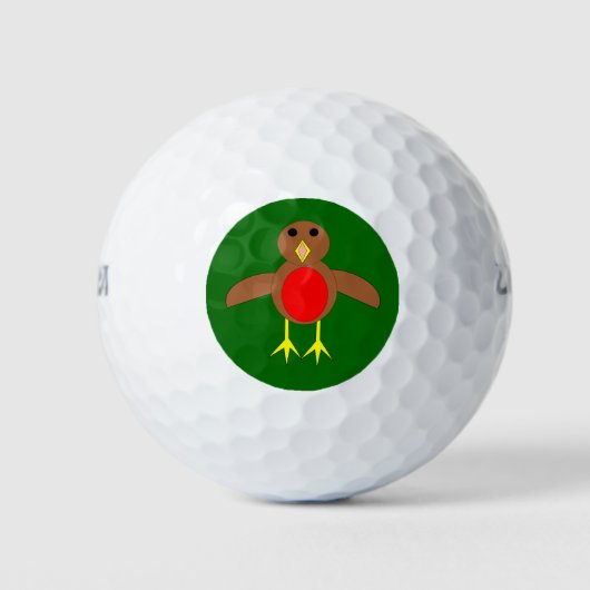 Balle de golf Christmas Robin (Devant)