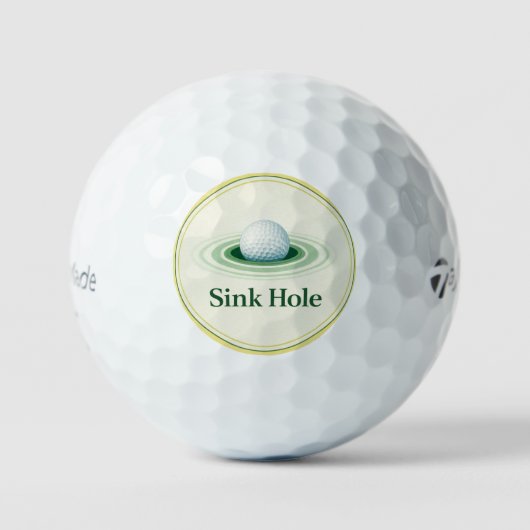 Balle de Golf | Dessin de Trou d'Eau | Cadeau d'En (Recto)