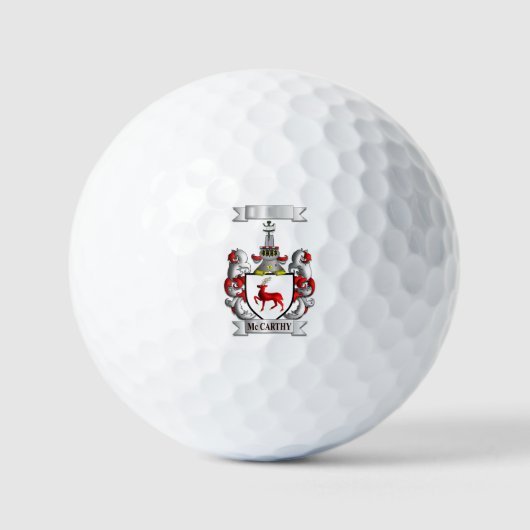 Balle de Golf Famille Mc Carthy Nom et Blason (Recto)