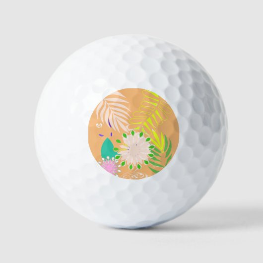 Balle de golf fleurs délicates (Recto)