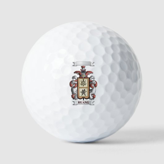 Balle de golf Huang Nom et Bouclier (Recto)