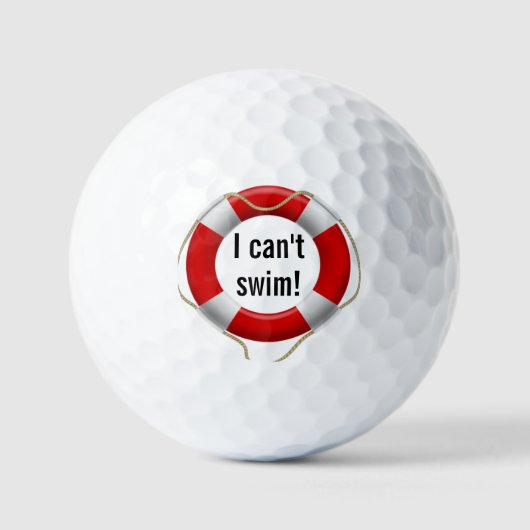 Balle de golf Je ne sais pas nager (Recto)