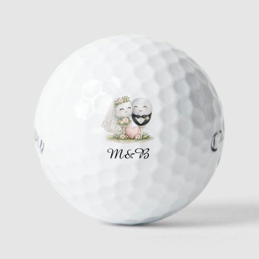 Balle de Golf Mariage Conception de la Mariée et d (Recto)