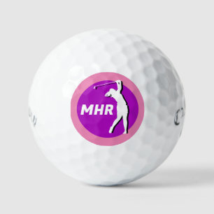 Balle de golf Monogram de Golfeur rose/violet
