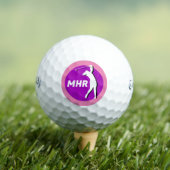 Balle de golf Monogram de Golfeur rose/violet (T-shirt Insitu)