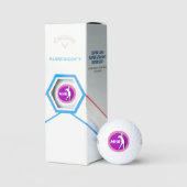 Balle de golf Monogram de Golfeur rose/violet (Conditionnement)