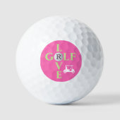 Balle de golf Monogramme Amour Golf Rose Chaud (Recto)