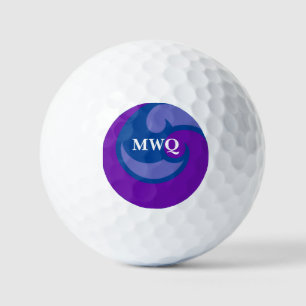 Balle de golf Monogramme Blue Wave