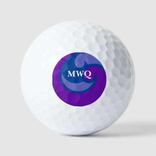 Balle de golf Monogramme Blue Wave (Recto)