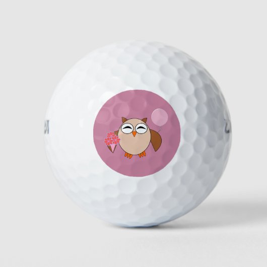 Balle de golf Owl d'anniversaire (Devant)