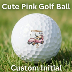 Balle de golf personnalisée rose avec chariot de g