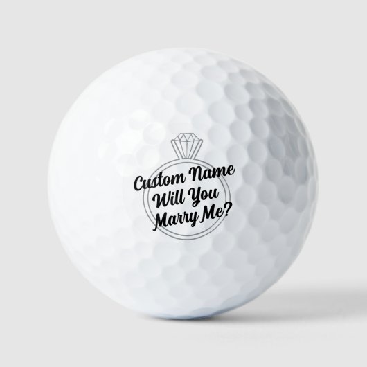 Balle de golf personnalisée « Voulez-vous m'épouse (Recto)