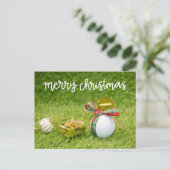 Balle de golf pour Joyeux Noël au golfeur Carte po (Debout devant)