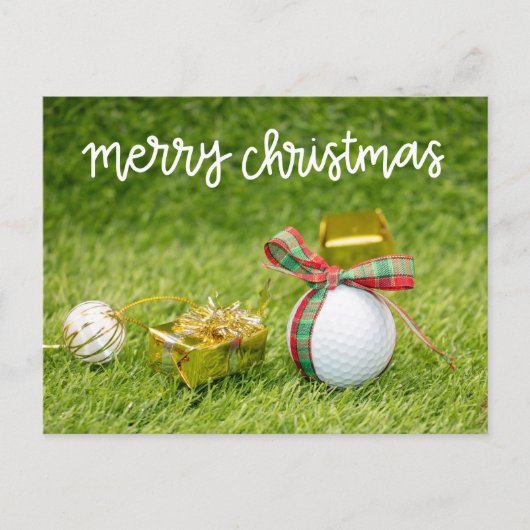Balle de golf pour Joyeux Noël au golfeur Carte po (Devant)