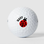 Balle de golf Red and Black Ladybug (Devant)