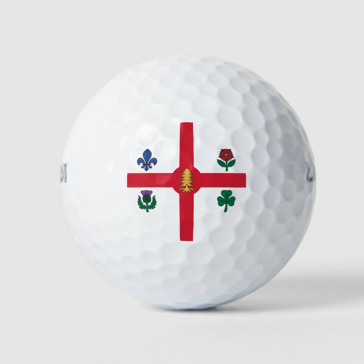 Balle de golf Wilson avec drapeau de Montréal, Can (Devant)