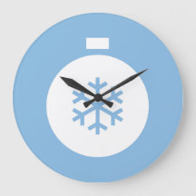 Balle de Noël bleu grande horloge