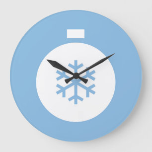 Balle de Noël bleu grande horloge