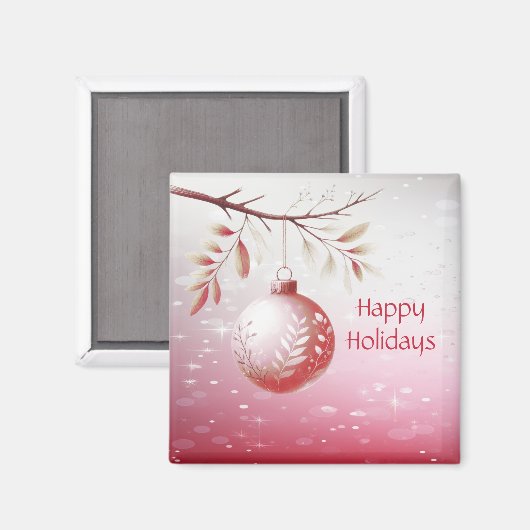 Balle de Noël rose Magnet (Recto/Verso)