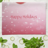 Balle de Noël rose Serviette de cuisine de vacance (Plié)