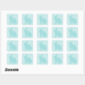 Balle de Pâques Stickers Carré, Bleu clair (Feuille)