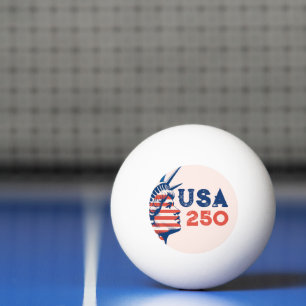 Balle De Ping Pong 250e anniversaire USA 2026 Statue de la Liberté