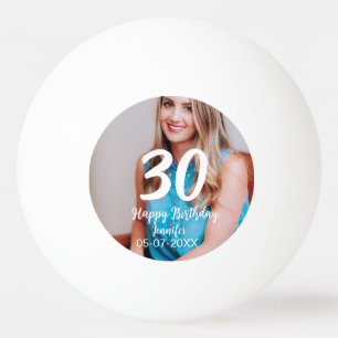 Balle De Ping Pong 30e anniversaire ajouter nom date année photo blan