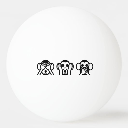 Balle De Ping Pong 3 Singes Sages Emoji (Devant)