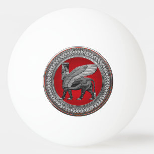 Balle De Ping Pong [400] Taureau ailé assyrien : Argent et lamassu no
