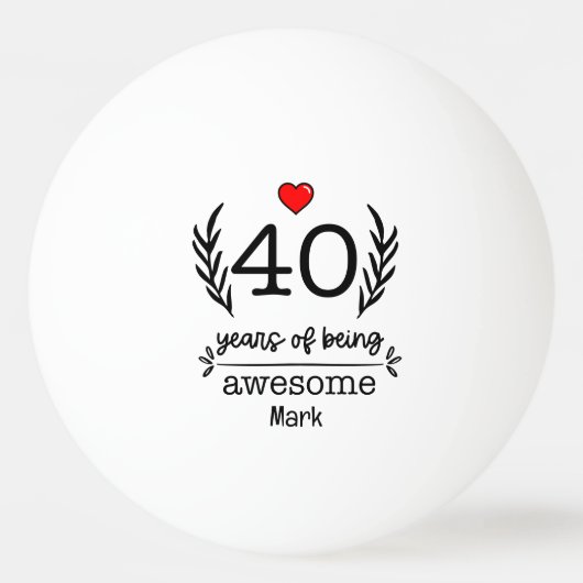 Balle De Ping Pong 40e anniversaire (Devant)