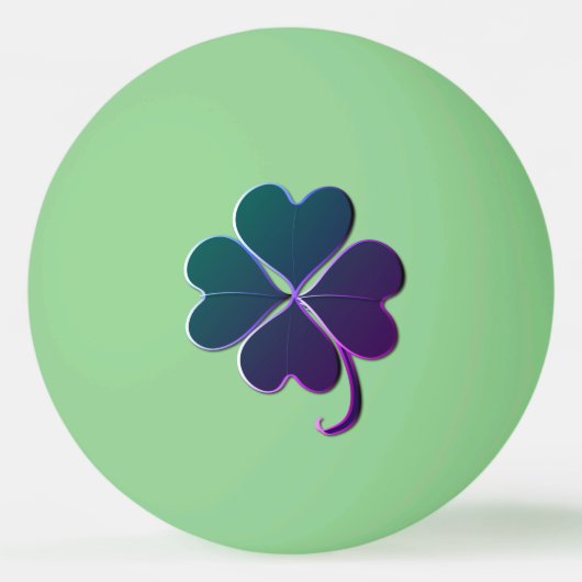 Balle De Ping Pong 4 feuilles de Shamrock pourpre brillent dans l'obs (Devant)