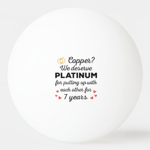 Balle De Ping Pong 8ème anniversaire Mariage I - Bronze Funny Couple