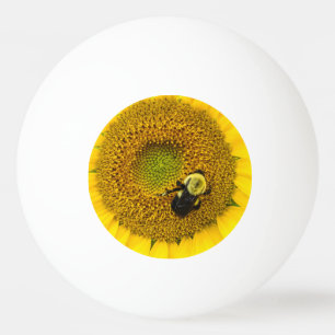 Balle De Ping Pong Abeille sur tournesol